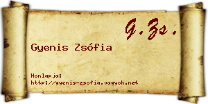 Gyenis Zsófia névjegykártya