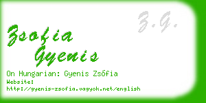 zsofia gyenis business card