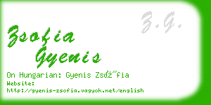 zsofia gyenis business card